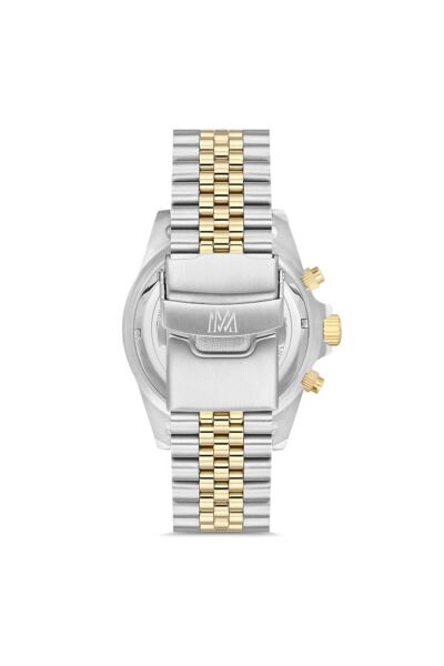 Erkek Gümüş-lacivert Çelik Kasa Yuvarlak Kadran Metal Kordonlu Kol Saati Quartz Mekanizma Analog Ekr