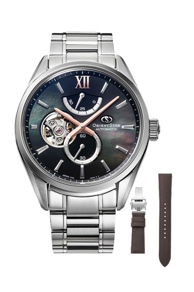 RE-BY0007A00B Otomatik Çelik Open Heart Safir Cam 10 ATM 40 mm Çift Kordonlu Erkek Kol S