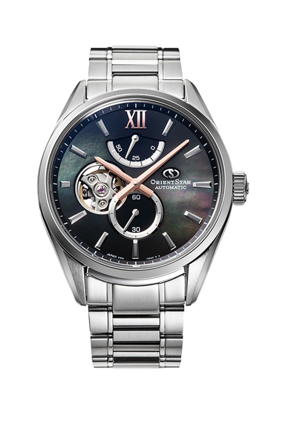RE-BY0007A00B Otomatik Çelik Open Heart Safir Cam 10 ATM 40 mm Çift Kordonlu Erkek Kol S