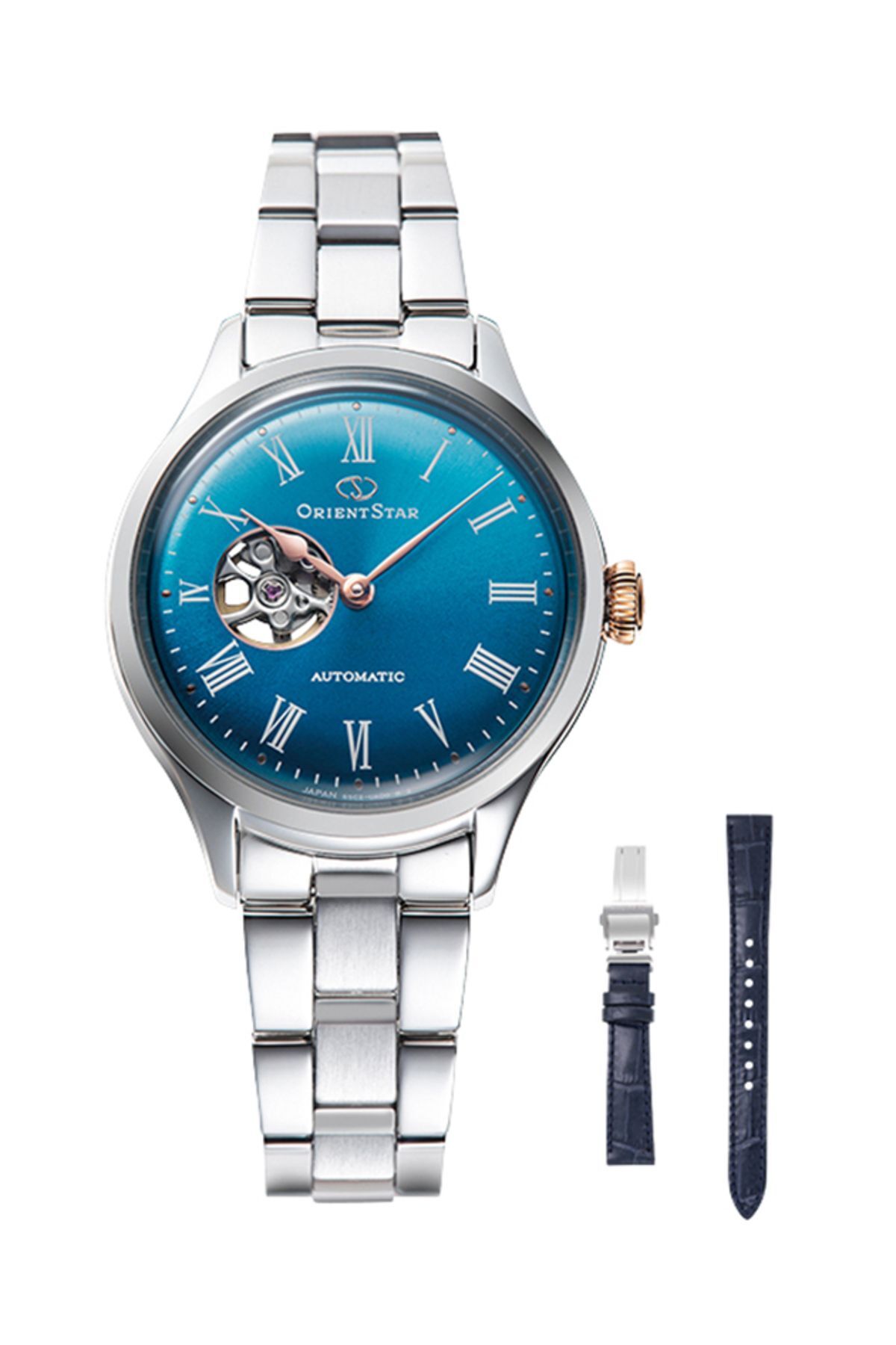 RE-ND0019L00B Limited Edition Otomatik Çelik Gri Open Heart Çift Kordonlu 30 mm Kadın Ko